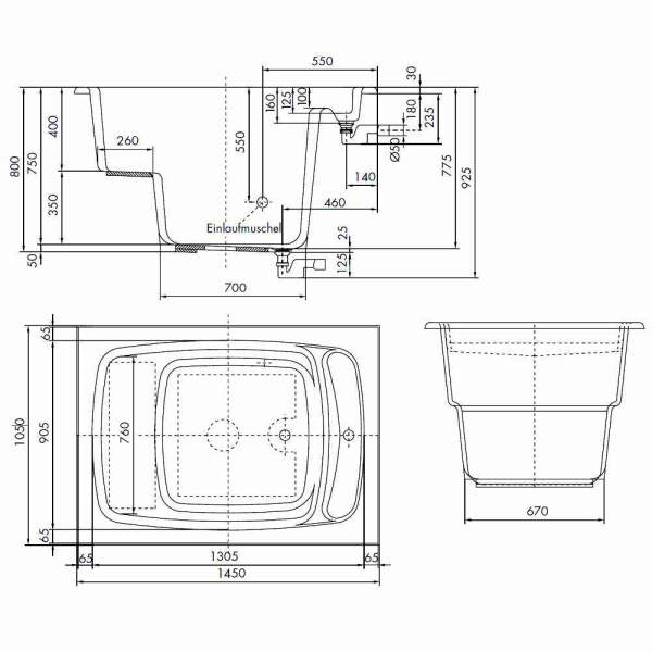 Saunatauchbecken Cold Dip Mini 75 weiß Komplettpaket