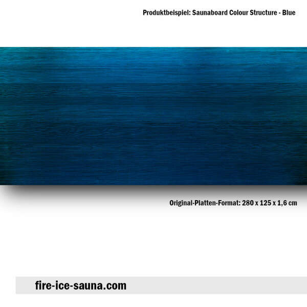 Saunaholz Espe farbig - Colour Blue Furnier strukturiert