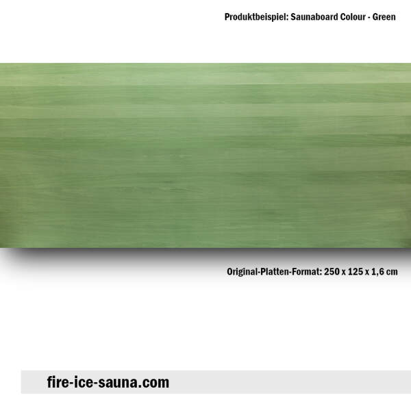 Saunaholz Espe farbig - Colour Green Furnier glatt