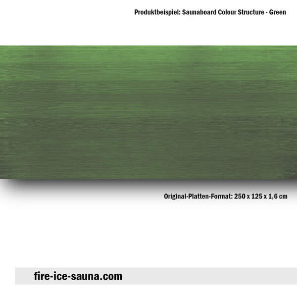 Saunaholz Espe farbig - Colour Green Furnier strukturiert