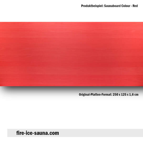 Saunaholz Espe farbig - Colour Red Furnier glatt