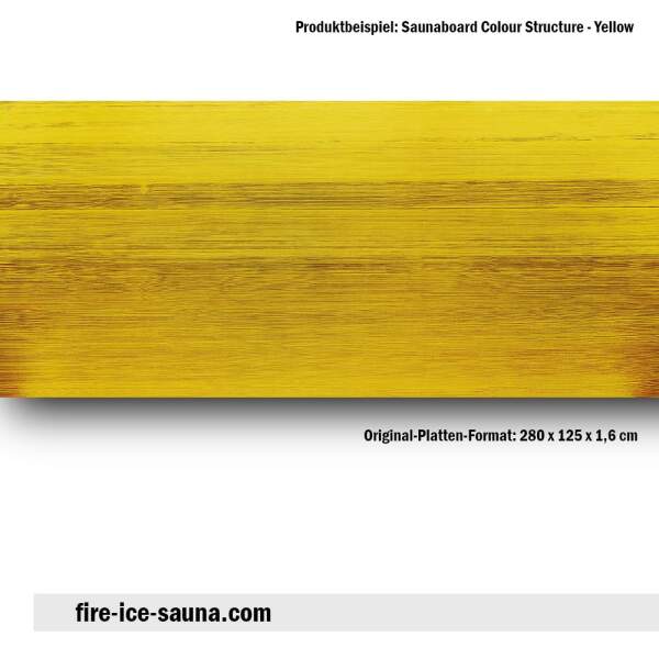 Saunaholz Espe farbig - Colour Yellow Furnier strukturiert