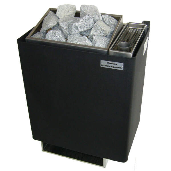 Verdampfer Saunaofen Wandmodell  WV 45 |  4,5 kW -> für 4 - 6 m³ Email - anthrazitschwarz