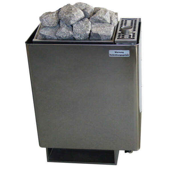 Verdampfer Saunaofen Wandmodell  WV 45|  7,5 kW -> für 7 - 10 m³ Edelstahl blank, beschichtet mit Schutzfolie