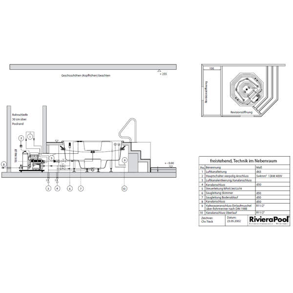 Whirlpool rund Einbau | RivieraPool Roman