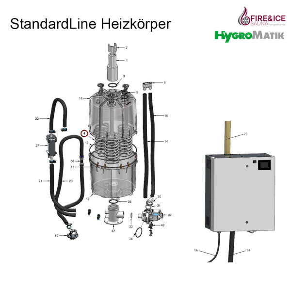 Heizkörper 208-240 V CY08 für Dampfgeneratore...