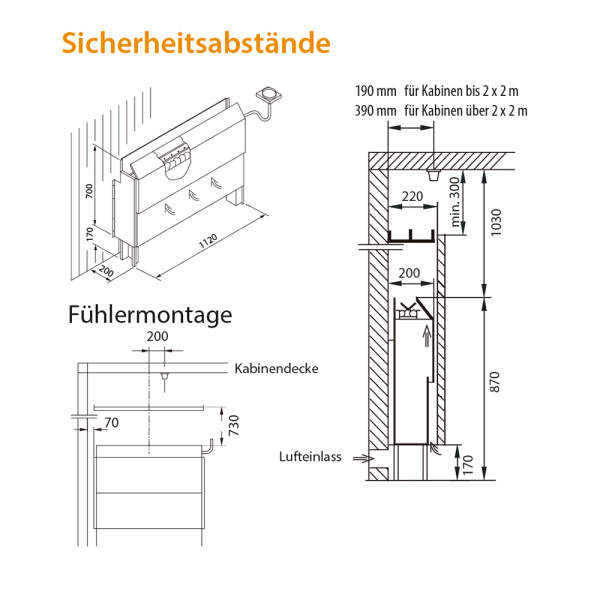 Sauna heater electric rear wall | 6,0 kW - 12,0 kW | eos 46.u