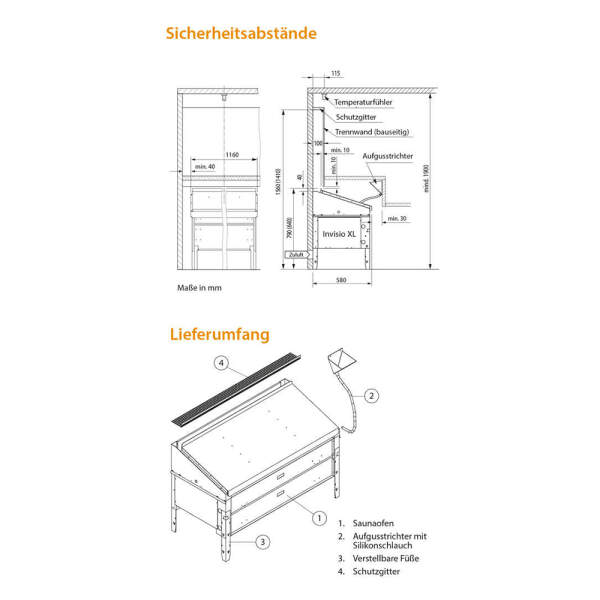 Saunaofen Elektro Unterbank | 9,0 kW - 12,0 kW | EOS Invisio XL