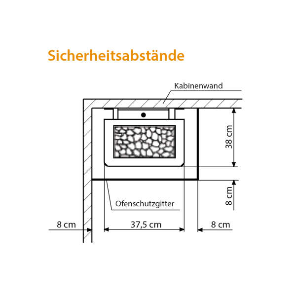 Sauna heater electric wall version | 6,0 - 9,0 kw | eos ThermoTec w