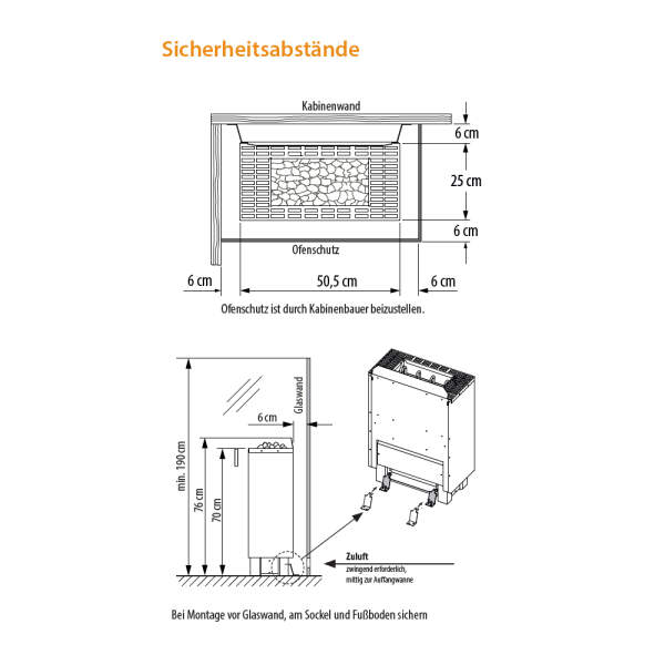 Saunaofen Elektro flach | 6,0 - 9,0 kW | EOS Gracil