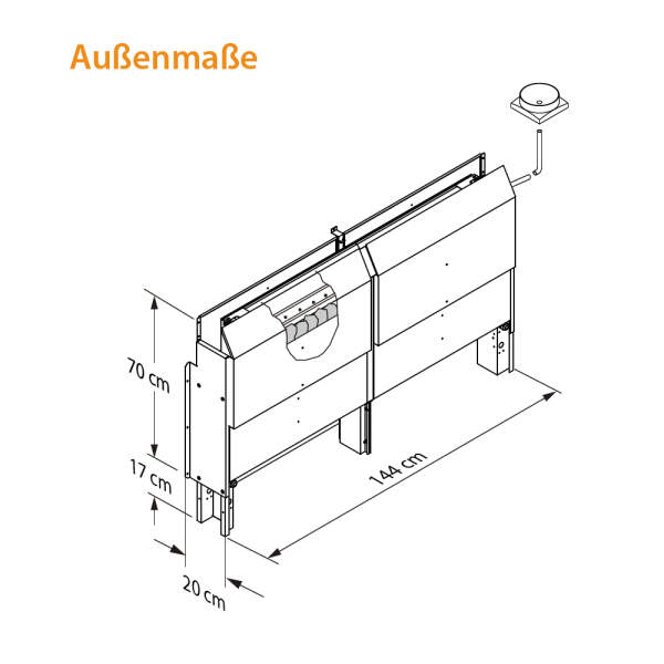 Sauna heater rear wall | 15,0 - 18,0 kW | eos 46.u xl