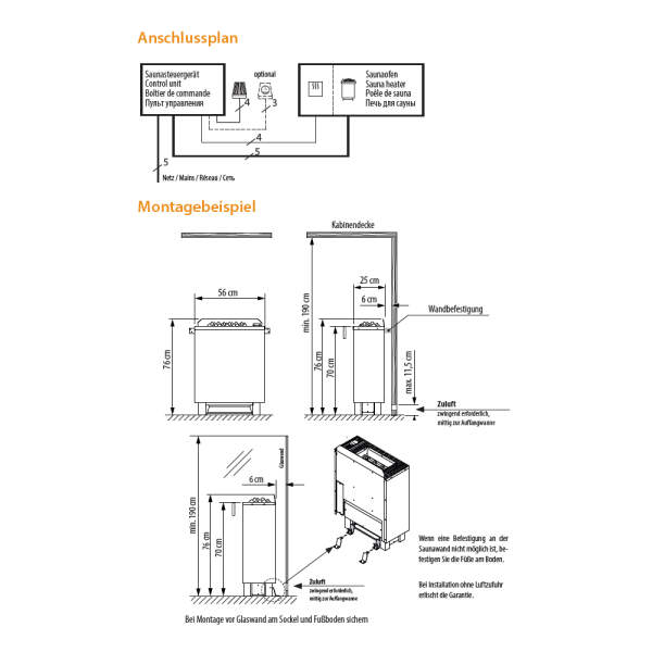 Bio-Saunaofen flach | 6,0 - 9,0 kW | EOS Bi-O Gracil