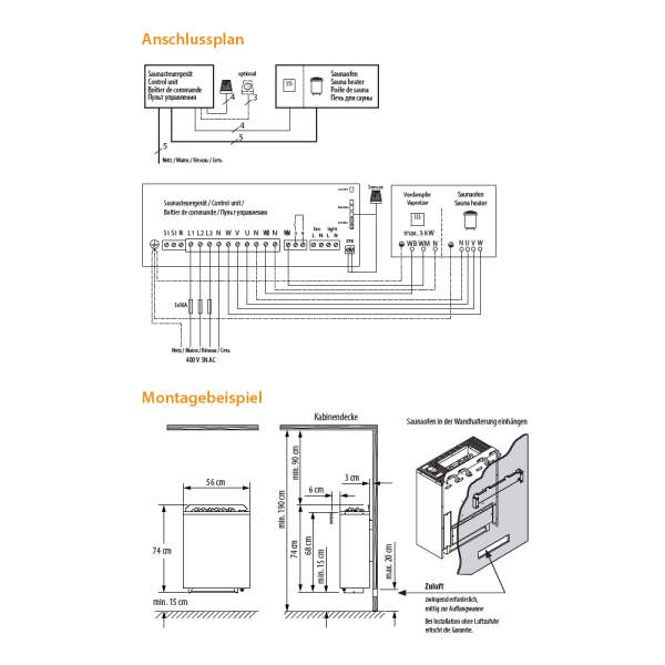 Bio sauna heater wall model flat | 6,0 - 9,0 kw | eos...