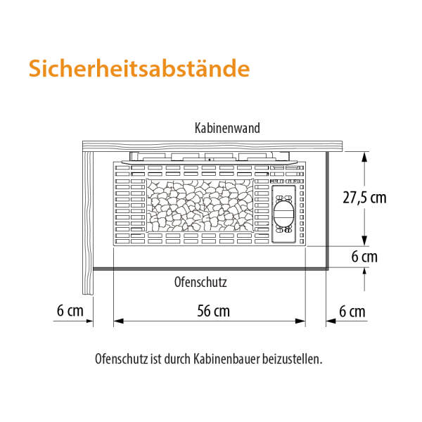 Bio-Saunaofen Wandmodell flach | 6,0 - 9,0 kW | EOS Bi-O Gracil W