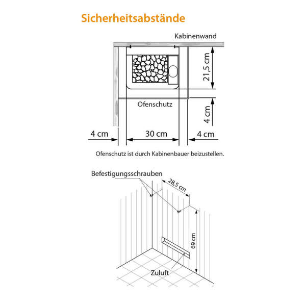 Bio-Saunaofen Wandausführung 3,0 kW | EOS Bi-O Mini