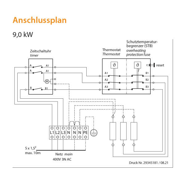 Saunaofen Elektro Wandausführung schwarz inkl. Steuerung | 9,0 kW | EOS Moment Control W