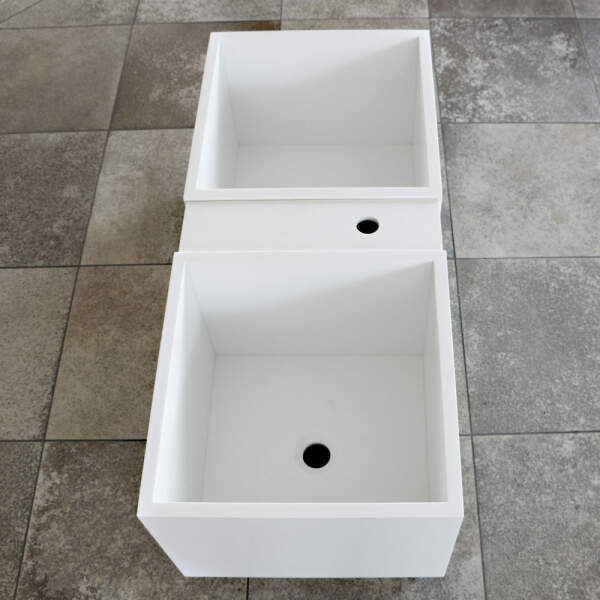 Corian foot basin | double basin - modularity