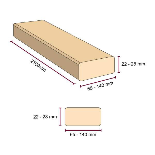 Sauna bench slats aspen | planed | length 2100 mm various...