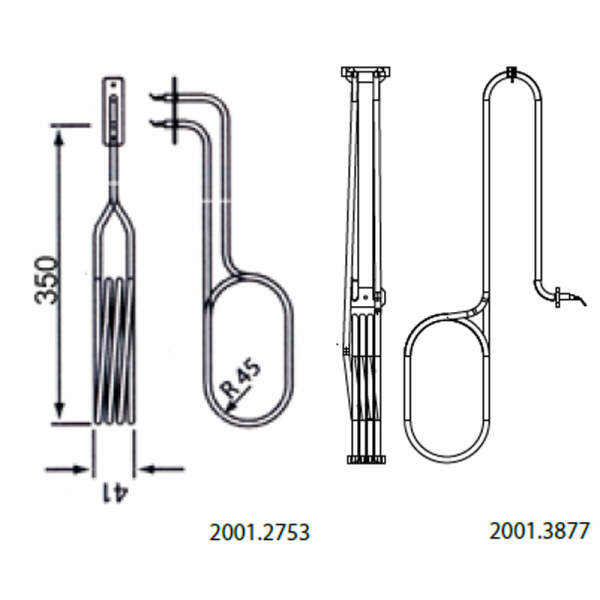 Heating rod - tubular heater for evaporator eos 2000 w (2001.3877)