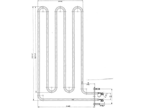 Tubular heater (1500 w / 230 v) for vapotherm evaporator sauna heater