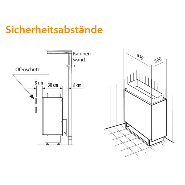 Sauna heater p1 (floor standing, professional) 15.0 kW outer casing chrome steel