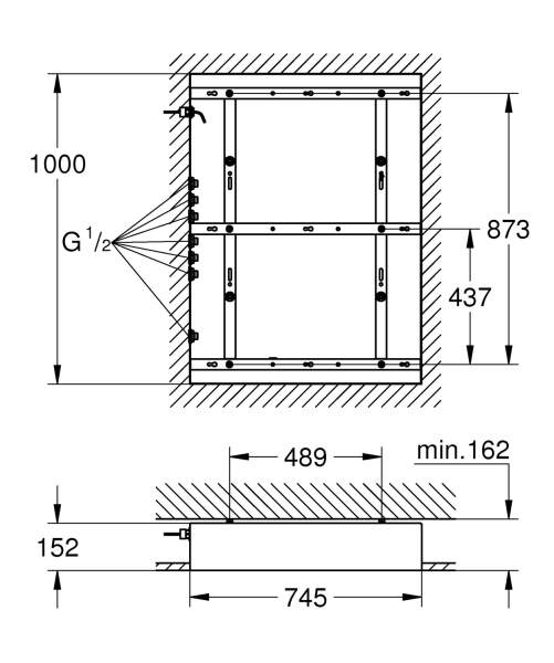 Raw kit Rainshower F-Series 40"