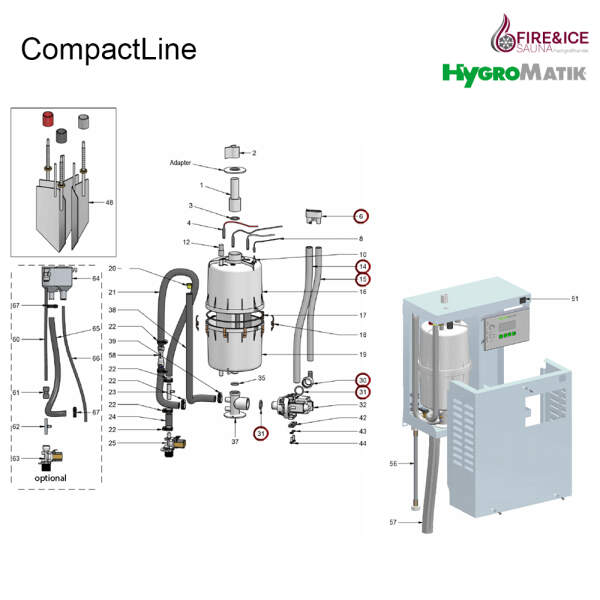 Drain hose system for steam generators (b-3401017)