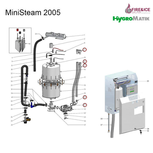 Drain hose system for steam generators (b-3401017)