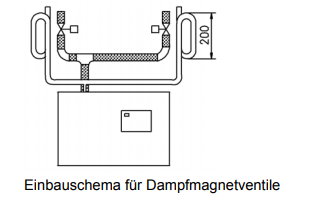 Dampfmagnetventil 0-0.4 bar, komplett für Dampfschlauch DN40 (B-2604040)