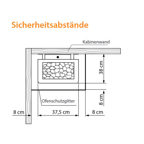 Saunaofen Thermo-Tec S (Standausführung) 9,0 kW (Anthrazit)