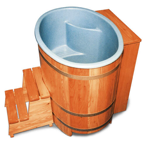 Sauna tub with plastic insert and automatic refill, ready...