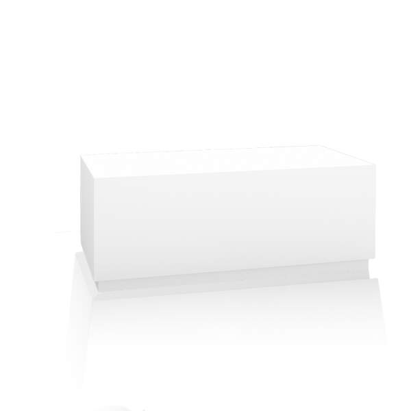 Bankblock, für Fußbecken, 120x40x50 cm, Koprus: weiß, Sockel: weiß