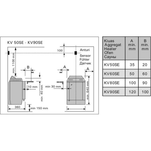 Sauna heater Topclass Combi kv60se (6.0 kW) Control unit required