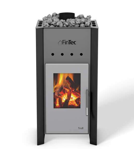 Wood sauna heater FinTec Troll (Deep black Metallic)