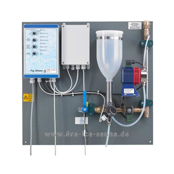 Fog shower - experience shower: PVC rain plate with 3 nozzles incl. sound system and button