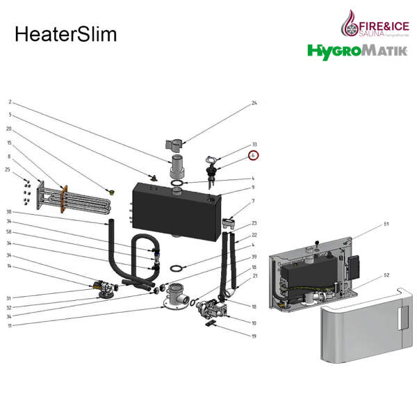 Sensor electrode complete, level control for steam...