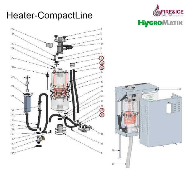 Drain hose system for steam generators (b-3401035)