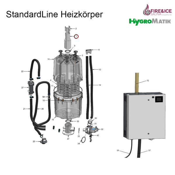 Adapter des Dampfschlauches DN40/25 für Dampfgeneratoren (E-2209018)