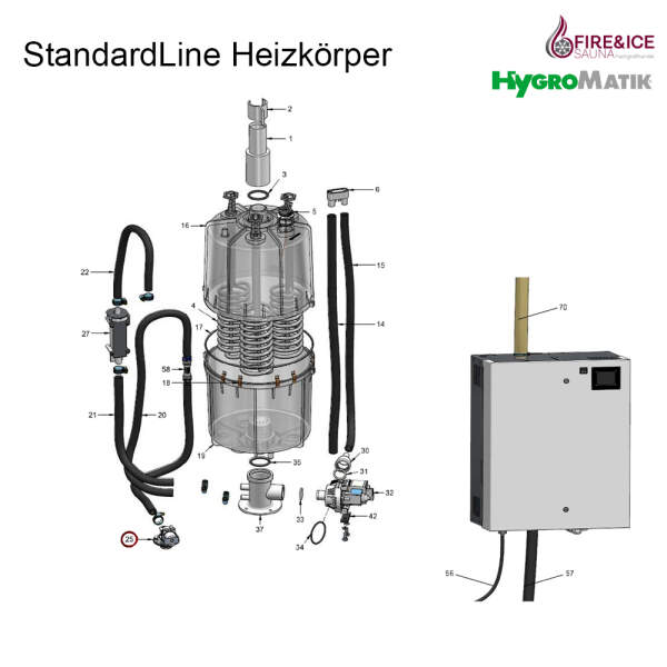 Magnetventil 0,2-10 bar, 2,3 l/min für Dampfgeneratoren (WF-04-00010)