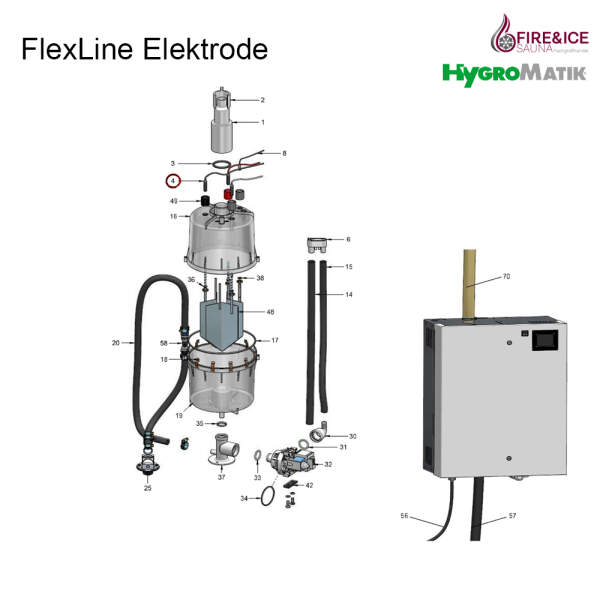 Connection cables of electrodes and sensor electrodes for steam generators (wr-03-00001)